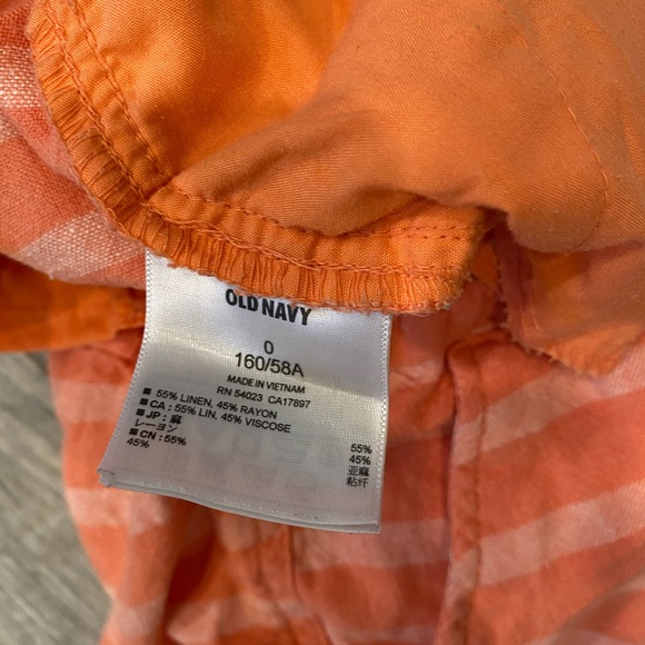 Coral Striped Linen Blend Shorts - Picture 4 of 5